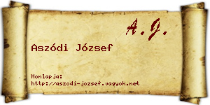 Aszódi József névjegykártya