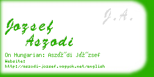 jozsef aszodi business card