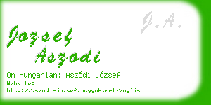 jozsef aszodi business card